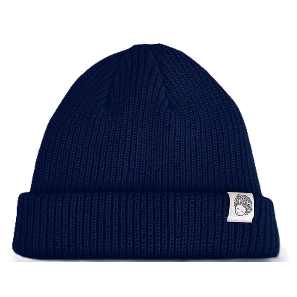 CurlyEllie Satin Lined Beanie modrá