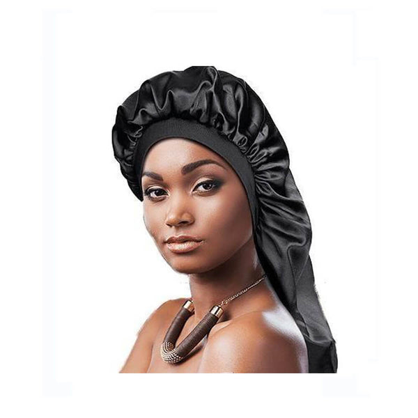 Long Hair Bonnet Black