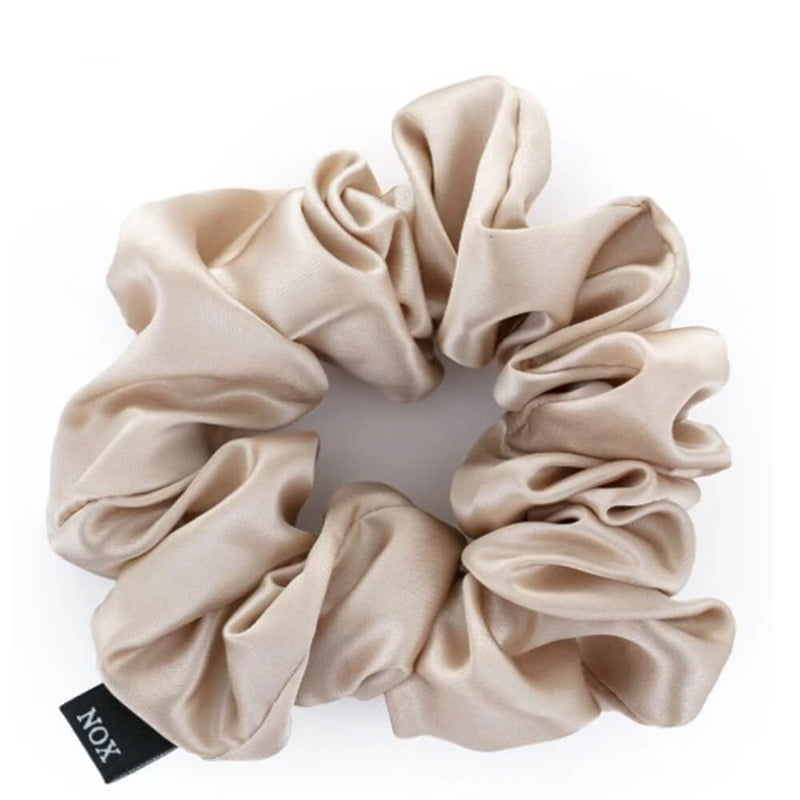 NOX 100% hedvábná scrunchie do vlasů Max - tmavá champagne