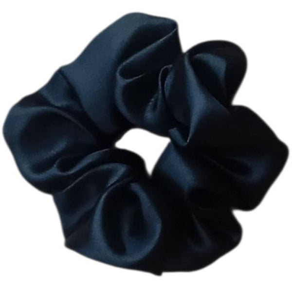 Saténová scrunchie – Černá velká