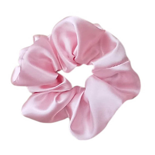 Saténová scrunchie – Růžová velká
