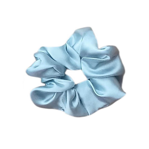 Saténová scrunchie – Stříbrná malá