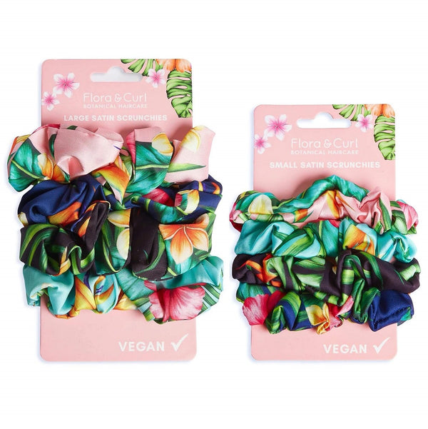 Flora & Curl Satin Scrunchies Set