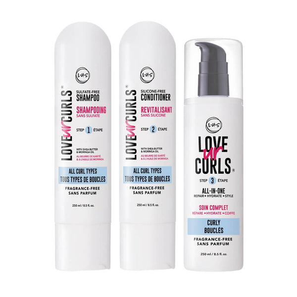 Love Ur Curls 3-Step System Curly Fragrance Free