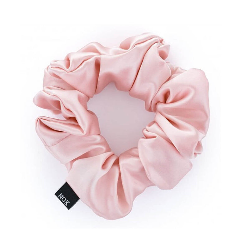 NOX 100% hedvábná scrunchie do vlasů Max - pudrově růžová