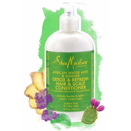 Shea Moisture African Water Mint and Ginger Detox & Refresh Conditioner – Detoxikační kondicionér 384 ml