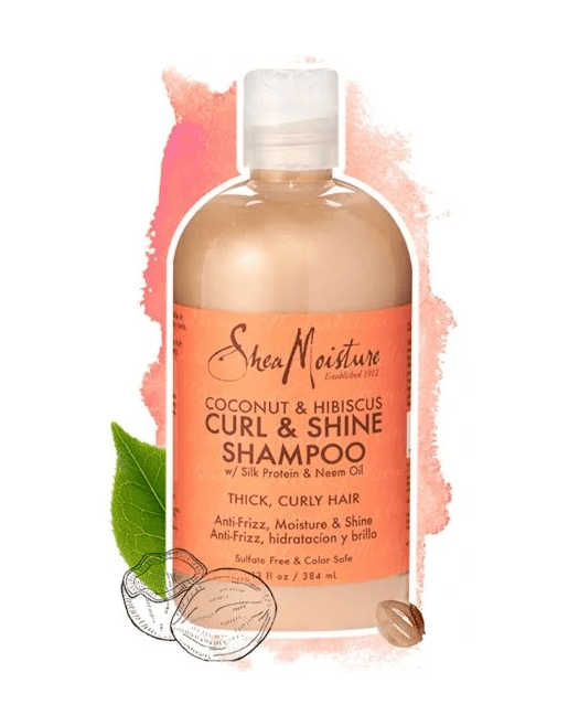 Shea Moisture Coconut & Hibiscus Curl & Shine Shampoo – Šampon na kudrny 384 ml