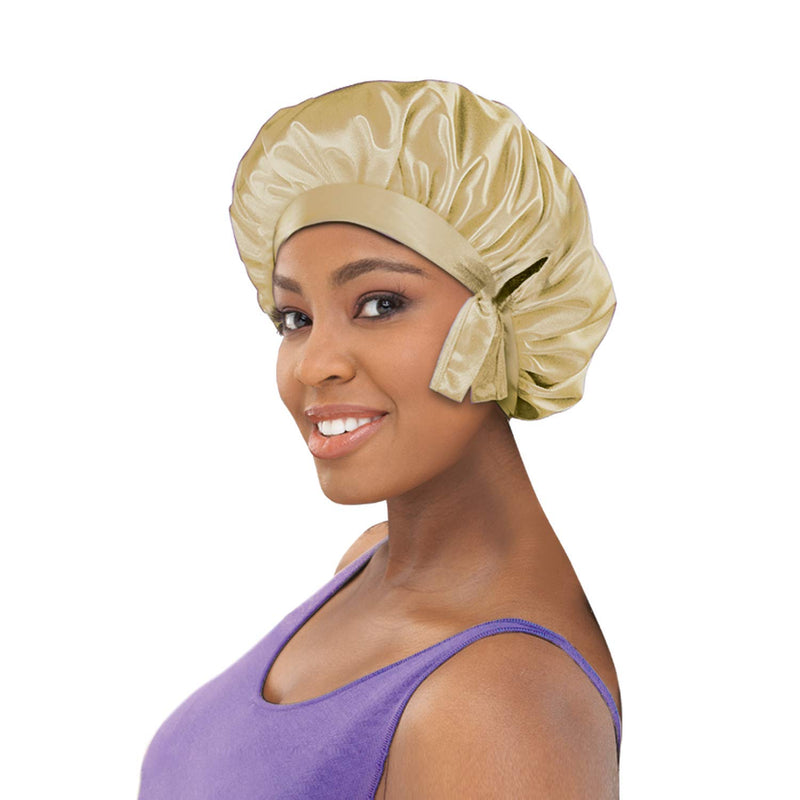 Stay On Satin Tie Bonnet – Ochranný čepec na spaní zavazovací