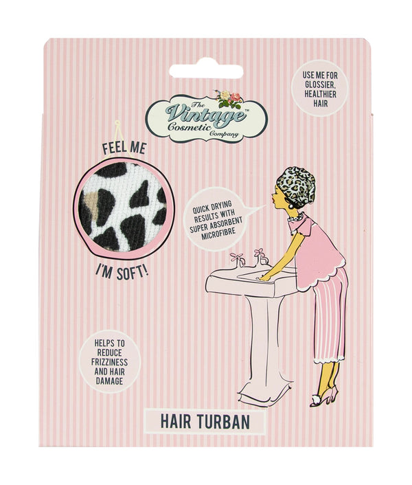 The Vintage Cosmetic Company Hair Turban Leopard Print – Turban z mikrovlákna