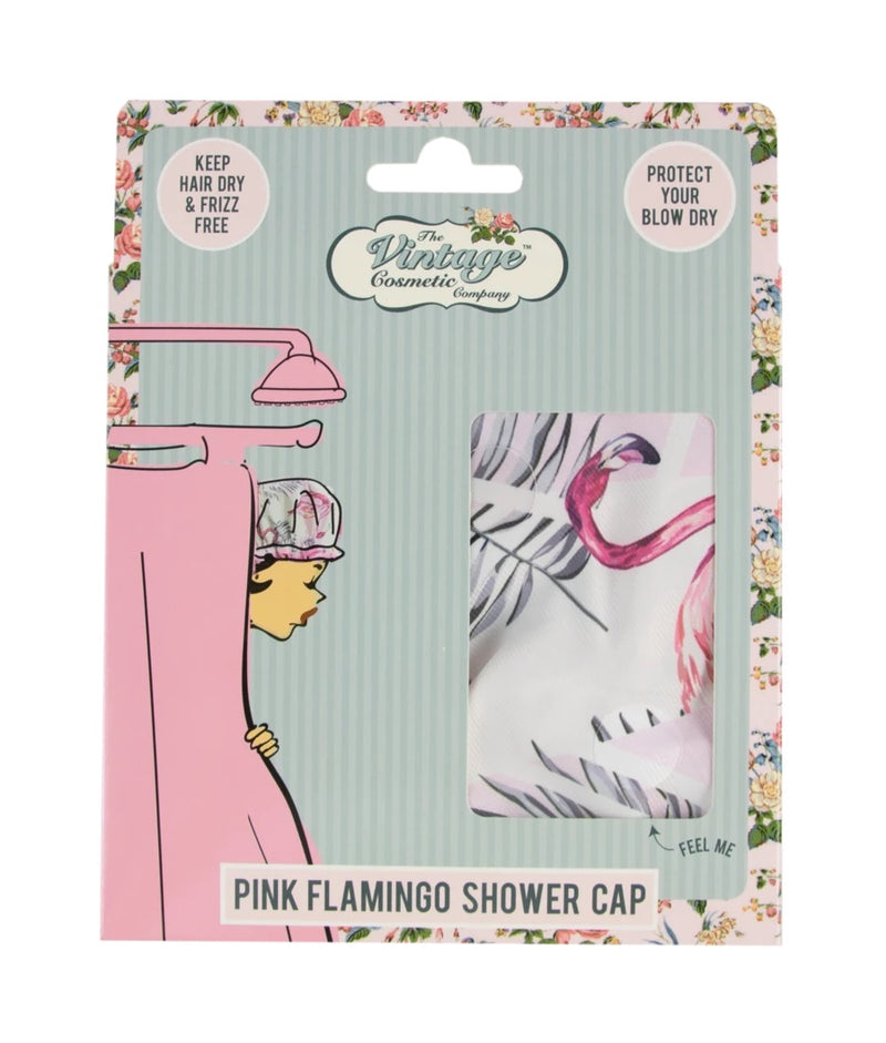 The Vintage Cosmetic Company Shower Cap Pink Flamingo – Koupací čepice