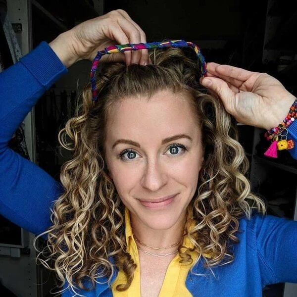 Zazzy Bandz Copper Čelenka na kudrnaté vlasy Kudrnaté vlasy